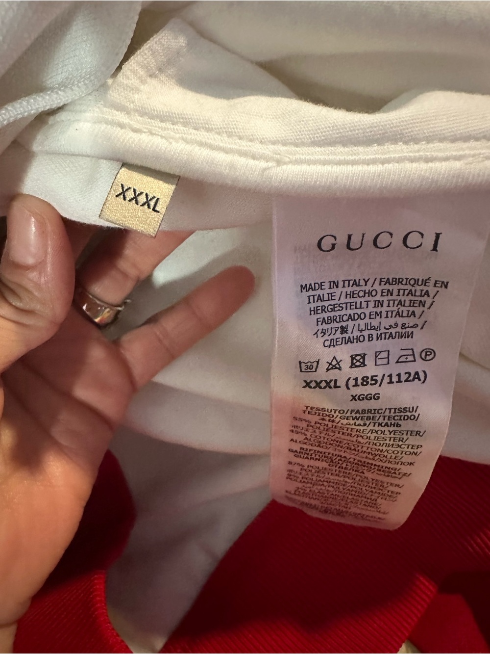 Gucci Red Track Pants with White Jacket and Green Stripes - Picture 5 of 10
